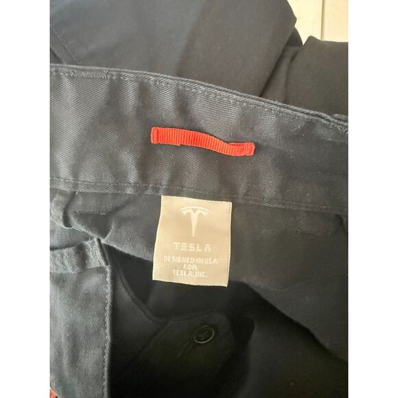 Tesla Pants Mens 40 x 30 Black Chino Trousers Straight Woven Mid Rise TSLA8414 - Picture 6 of 7